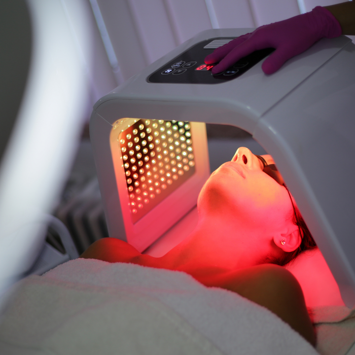 Deep facial cleansing + LED light therapy