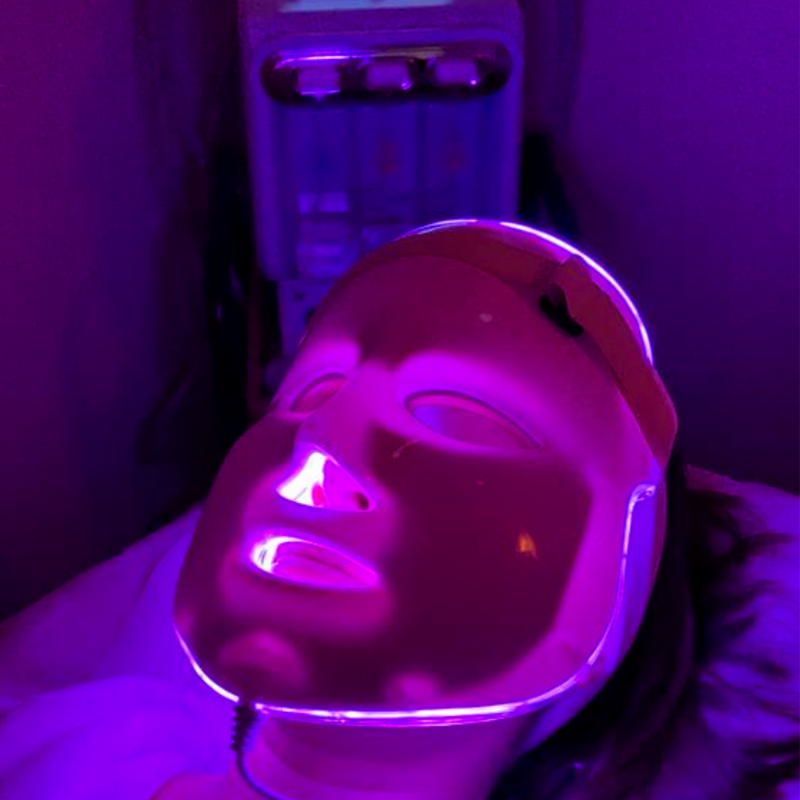Deep facial cleansing + LED light therapy