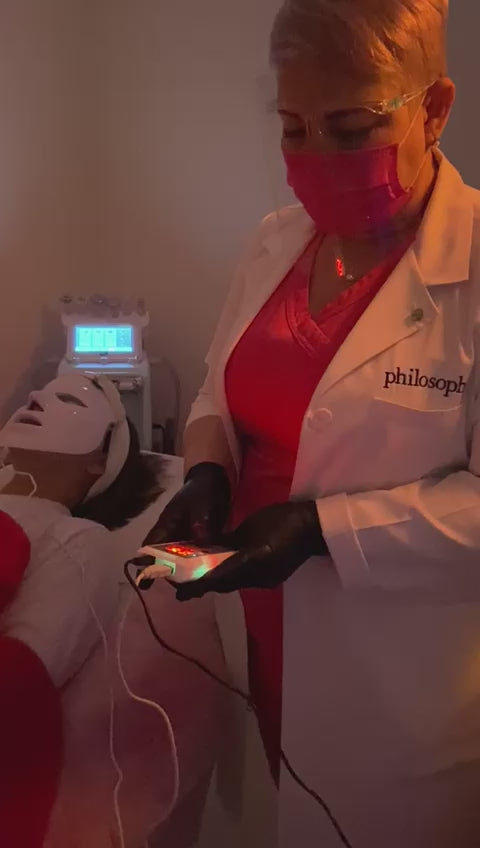 Deep facial cleansing + LED light therapy